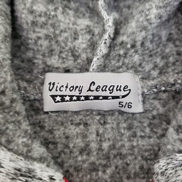 2 For $5 Sale Victory League Boys Gray Knit Basketball Hoodie Sweater Size 5|6 - Picture 8 of 8